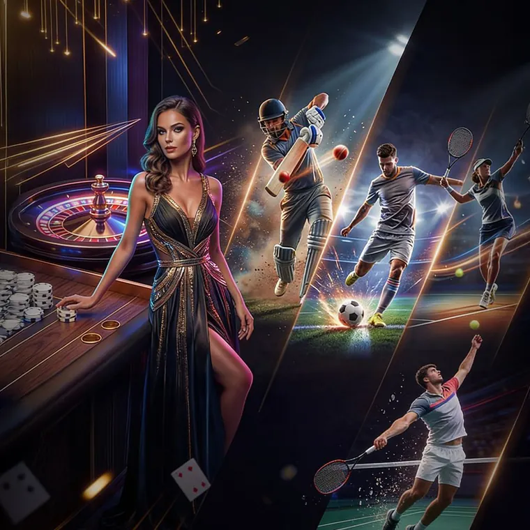 Poker table with cards and chips for YY777 Bet